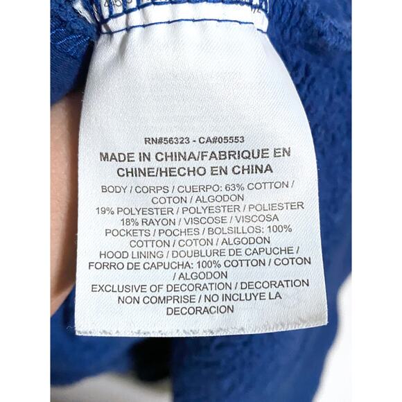 Vintage Nike Spell Out Swoosh Blue White Hoodie Sweatshirt Funnel Neck Womens S - Picture 8 of 9